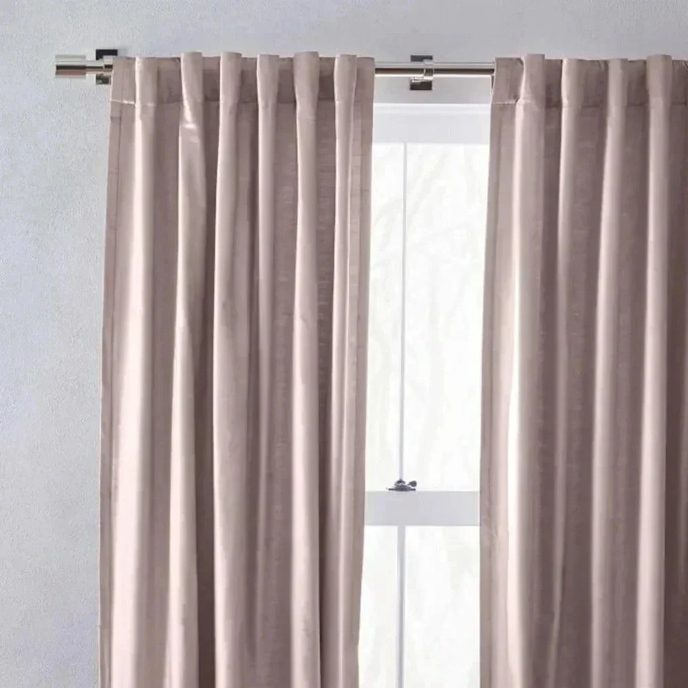 [West Elm] NWOT Luster Velvet Curtain - Dusty Blush